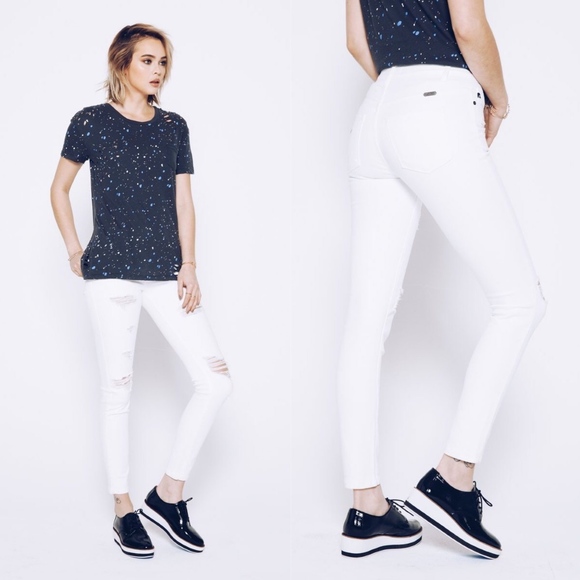 MEREDITH Go-To Distressed Skinny jeans - WHITE - Picture 2 of 3